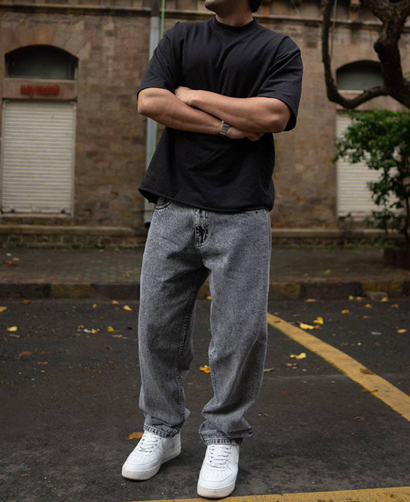 Dark Grey Baggy fit Denim Jeans