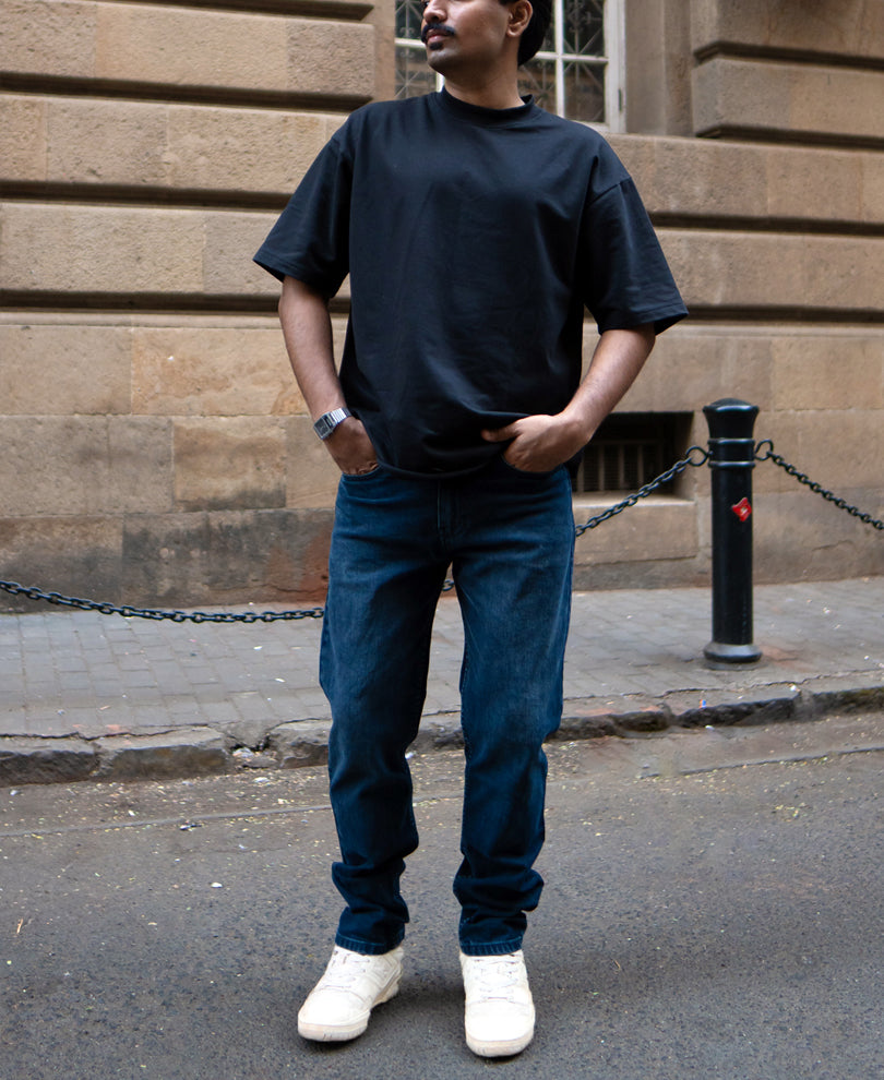 Dark Blue Regular Fit Denim Jeans