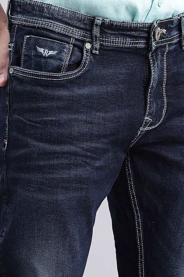 Dk Blue 5 Pocket Low-Rise Ankle Length Jeans