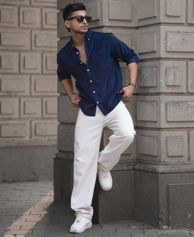 Navy Corduroy Shirt