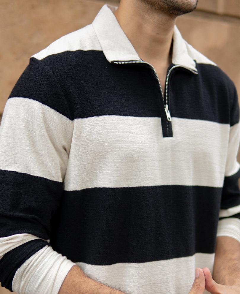 Black Lightweight Striped T-Shirt