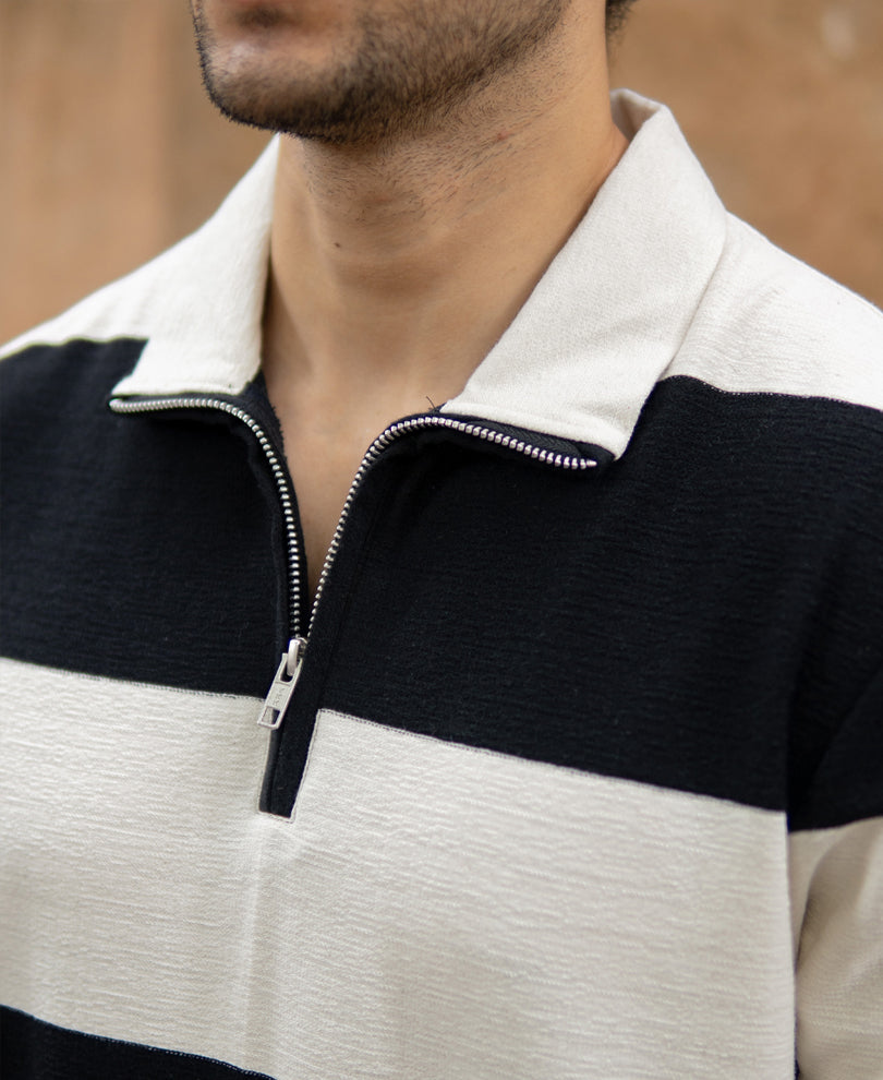 Black Lightweight Striped T-Shirt