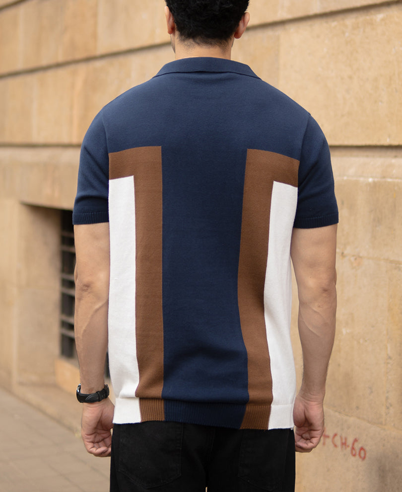 Multicolour Striped Polo T-Shirt