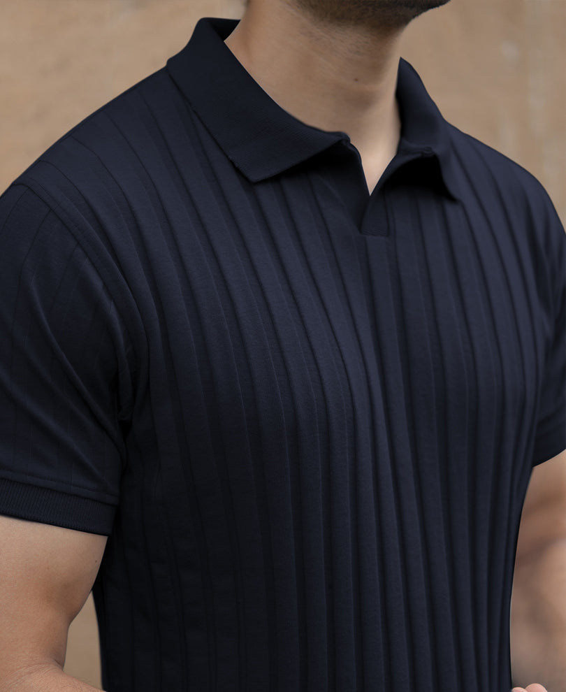 Navy Self Stripe T-Shirt