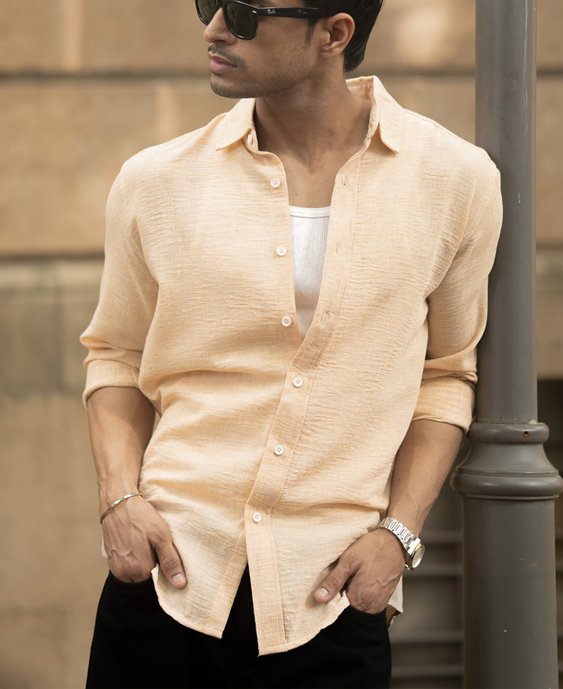 Beige Lightweight Structured Shirt