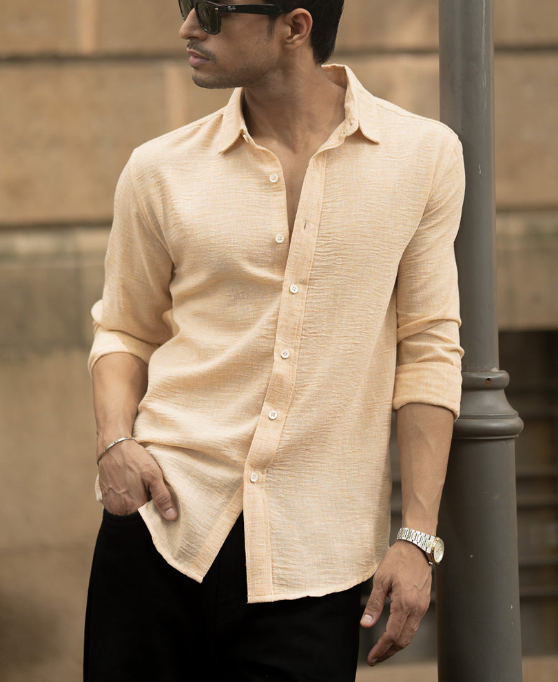 Beige Lightweight Structured Shirt