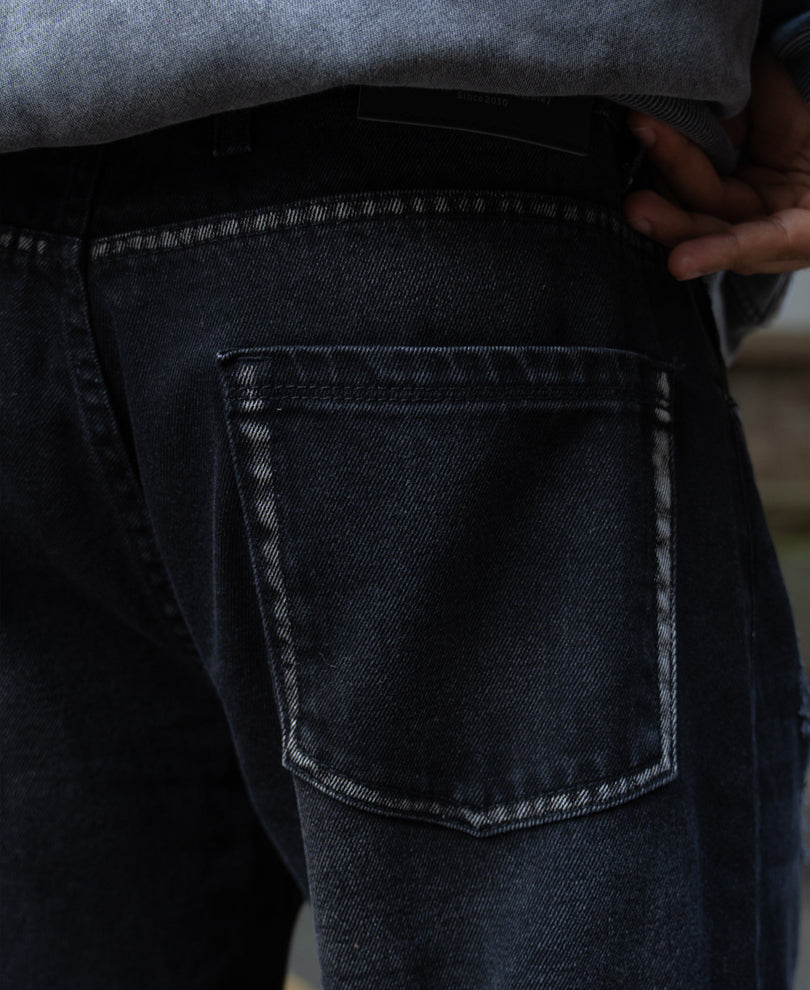 Black Distress Baggy Jeans