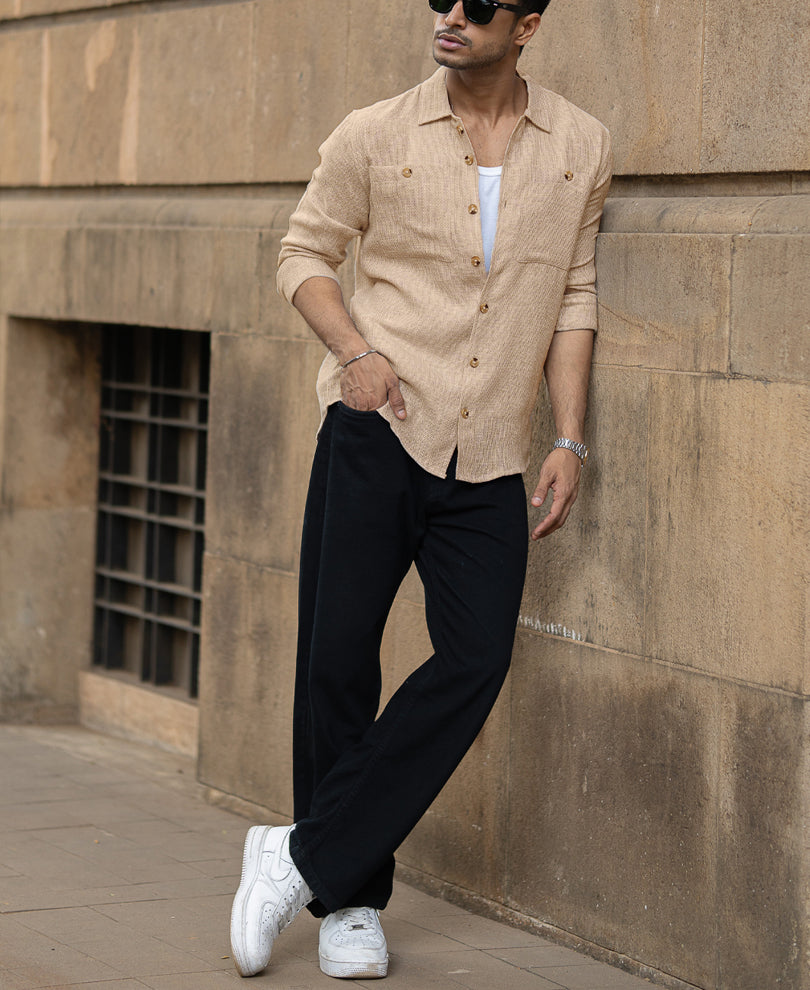 Beige Structure Shirt