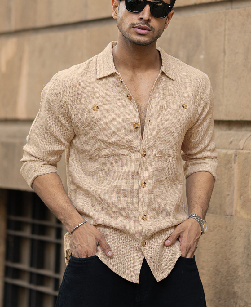 Beige Structure Shirt