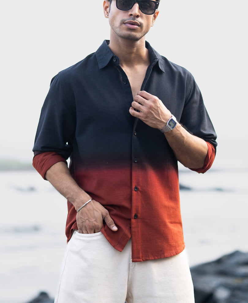 Black And Brown Ombre Shirt