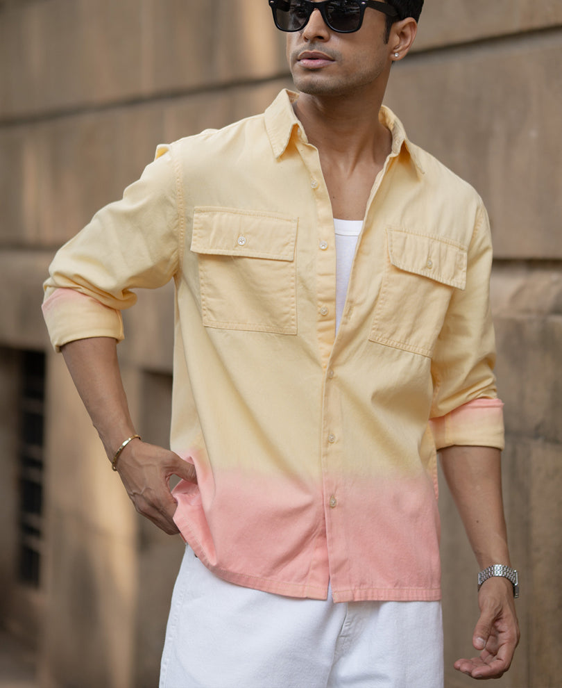 Yellow Ombre Structured Shirt