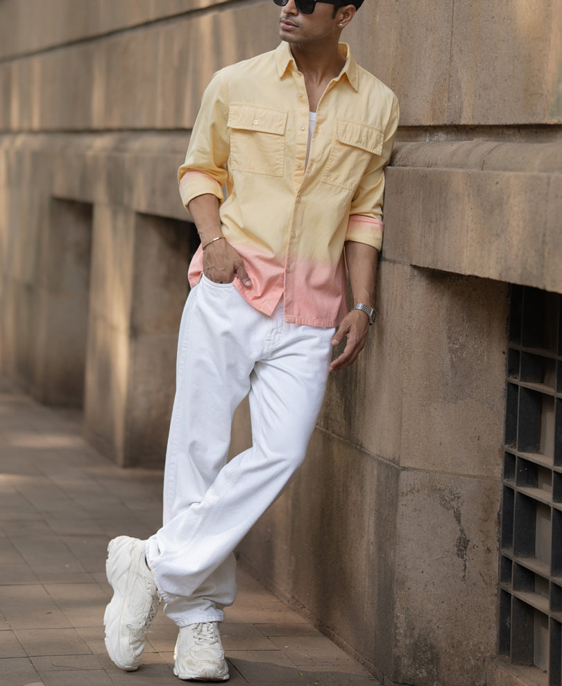 Yellow Ombre Structured Shirt