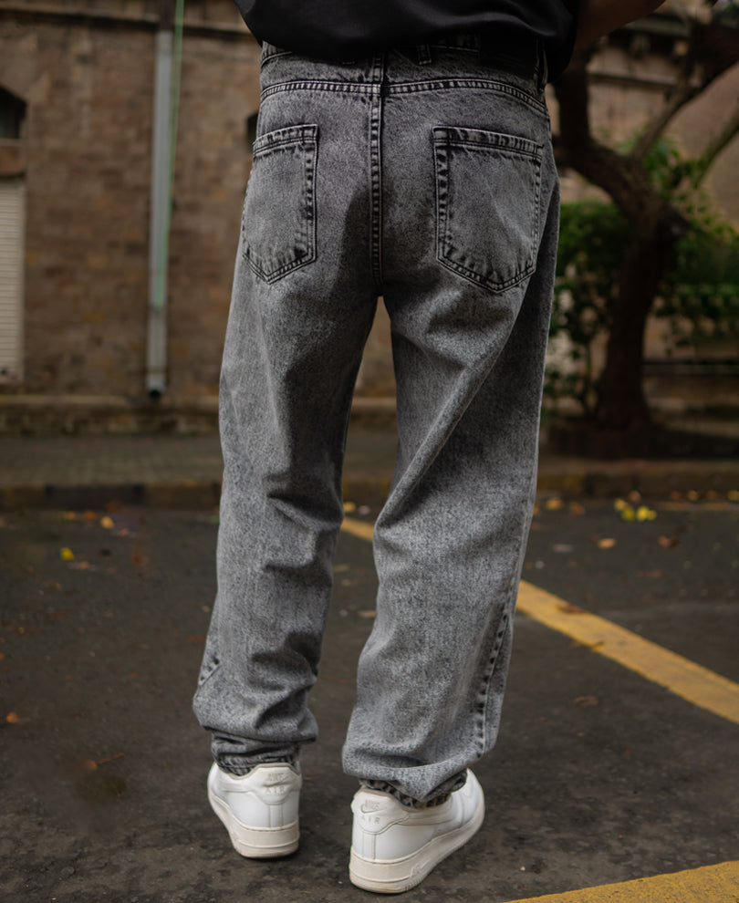 Dark Grey Baggy fit Denim Jeans