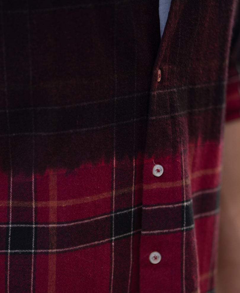 Wine Ombre Checks Shirt