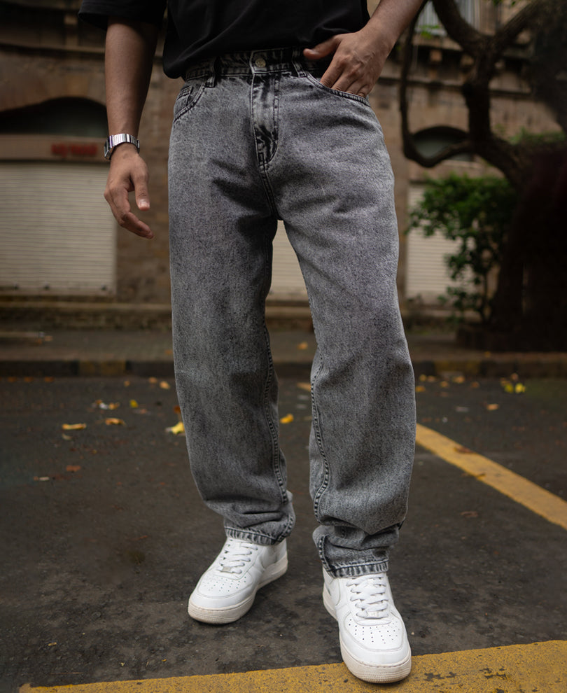 Dark Grey Baggy fit Denim Jeans