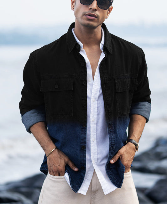 Black Ombre Denim Shirt